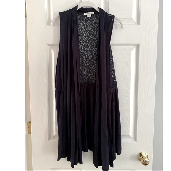 Sleeveless Draped Open Front Cardigan Vest- Coldwater Creek - Picture 1 of 6